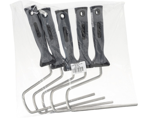 Verpakking van vijf aluminium verfrolbeugels met handvat