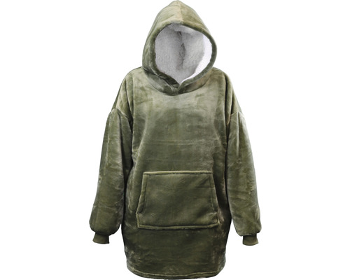 UNIQUE LIVING Hoodie oversized Puck donkergroen 87x70 cm