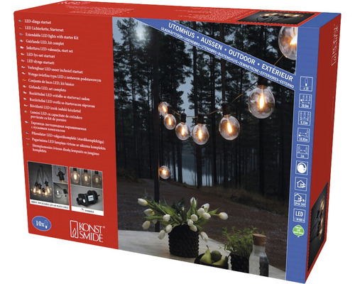 Verpakking van een Konstsmide LED-lichtsnoer voor buiten