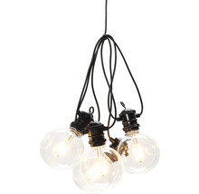 Decoratieve lampenslinger met heldere, ronde gloeilampen en zwarte kabel