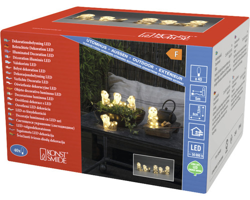 Verpakking van een Konstsmide LED decoratieve verlichting met teddybeermotief voor buiten