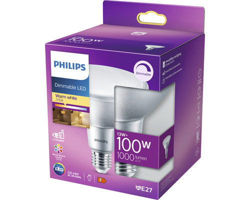 Philips ledlamp, dimbaar, warm wit, 100 watt, E27 fitting in verpakking