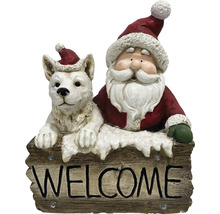 Decoratieve welkomstfiguur met kerstman en hond