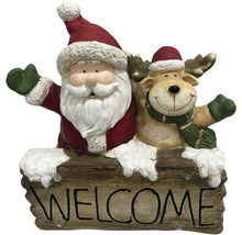 Decoratief figuur met kerstman, rendier en welkomstgroet