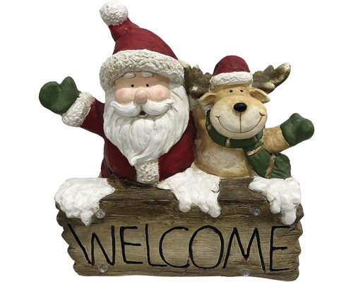 Decoratief figuur met kerstman, rendier en welkomstgroet