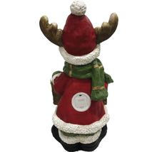 Achteraanzicht van een decoratieve rendierfiguur met verlichting voor Kerstmis