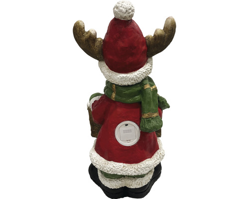 Achteraanzicht van een decoratieve rendierfiguur met verlichting voor Kerstmis