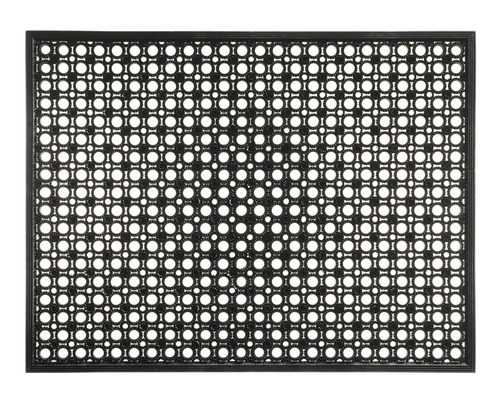 Rechthoekige rubberen deurmat met gaten voor buitengebruik