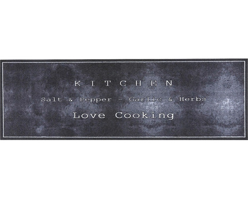 MD ENTREE Loper Cook&Wash Love cooking zwart 50x150 cm