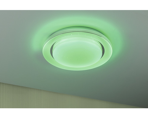 Plafondlamp met ronde vorm in ingeschakelde toestand