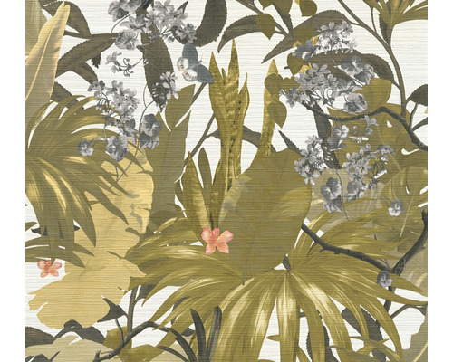 A.S. CRÉATION Vliesbehang 38522-4 Desert Lodge jungle groen Tropisch behang met plantmotieven en vlinder