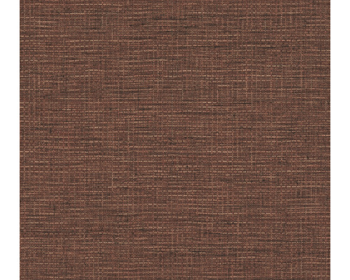 A.S. CRÉATION Vliesbehang 38527-1 Desert Lodge effen textieloptiek rood Close-up van een bruin textielbehang met fijne structuur