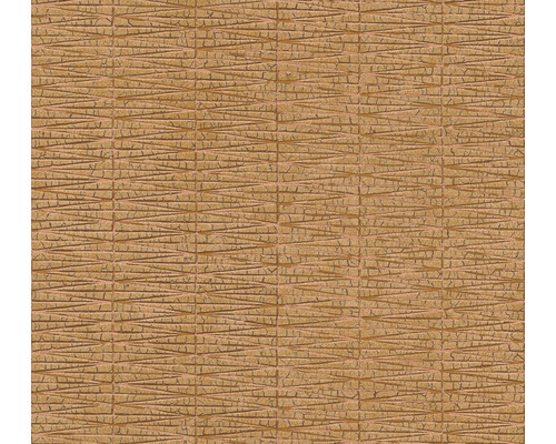 A.S. CRÉATION Vliesbehang 38597-5 Hygge 2 effect-optiek koper glanzend Decoratieve wandtegel met geometrisch patroon voor binnen