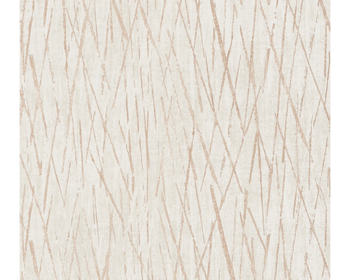 A.S. CRÉATION Vliesbehang 38598-2 Hygge 2 effect-optiek koper glanzend Behang met abstract lijnenpatroon
