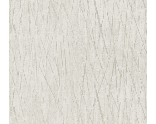 A.S. CRÉATION Vliesbehang 38598-6 Hygge 2 effect-optiek wit zilver Behang met abstract lijnenpatroon
