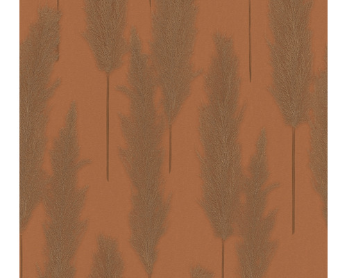 A.S. CRÉATION Vliesbehang 38631-5 Hygge 2 bladeren oranje Behang met grassen