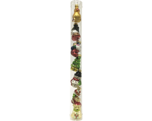 LAFIORA Hanger kerstfiguur glas rood per 7 st. LAFIORA Hanger kerstfiguur glas rood per 7 st.