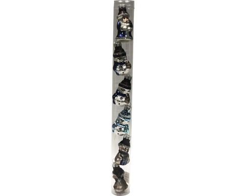 LAFIORA Hanger kerstfiguur glas blauw per 6 st. LAFIORA Hanger kerstfiguur glas blauw per 6 st.