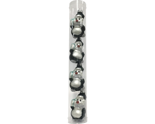 LAFIORA Hanger pinguïn glas blauw per 4 st. LAFIORA Hanger pinguïn glas blauw per 4 st.