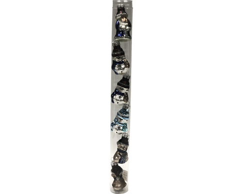LAFIORA Hanger kerstfiguur glas blauw per 6 st. LAFIORA Hanger kerstfiguur glas blauw per 6 st.