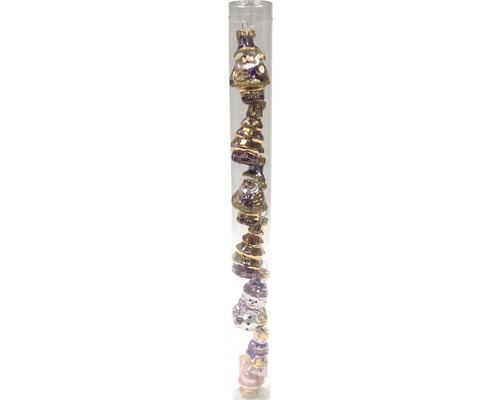 LAFIORA Hanger kerstfiguur glas roze per 6 st. LAFIORA Hanger kerstfiguur glas roze per 6 st.