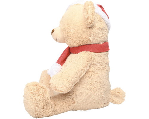 Teddybeer met kerstmuts en sjaal