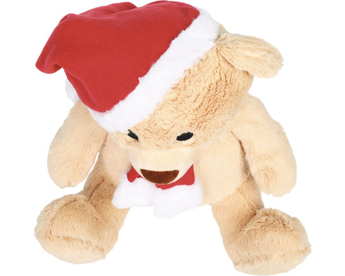 Knuffeldier teddybeer met kerstmuts en sjaal