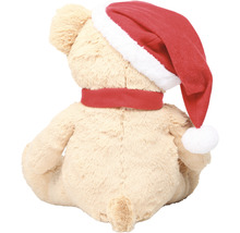 Teddybeer met kerstmuts en sjaal, achteraanzicht