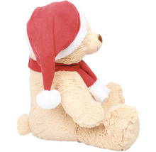 Teddybeer met kerstmuts en sjaal