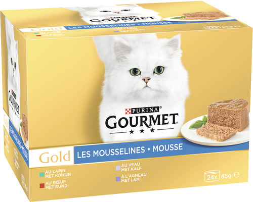 GOURMET Kattenvoer nat Gold mousse multipack 24x85 gr Purina Gourmet Gold kattenvoer mousse multipack
