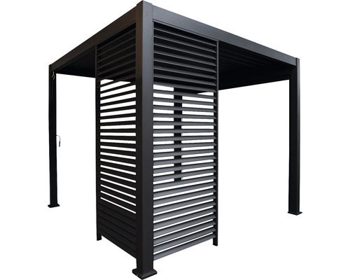 MIRADOR Lamellen zijpaneel antraciet 90 cm tbv paviljoen 300 cm MIRADOR Lamellen zijpaneel antraciet 90 cm tbv paviljoen 300 cm