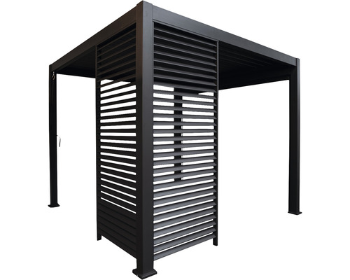 MIRADOR Lamellenwand tbv overkapping Classic DeLuxe 360, antraciet 113,3 x 235 cm Vrijstaande zwarte pergola met lamellenwand