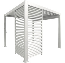 Witte aluminium pergola met lamellenwanden voor buiten
