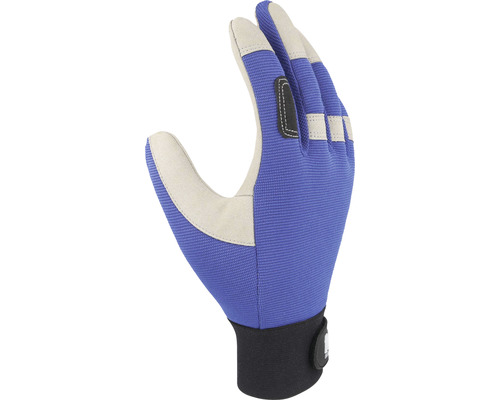 Blauwe werkhandschoen met versterkte vingers