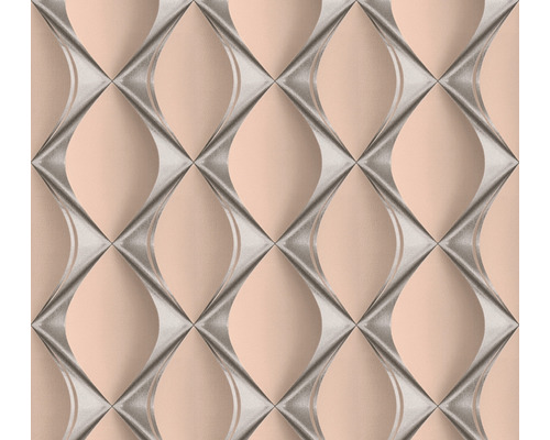 A.S. CRÉATION Vliesbehang 38691-4 My Home. My Spa. grijs zilver Behang met grafisch ruitpatroon