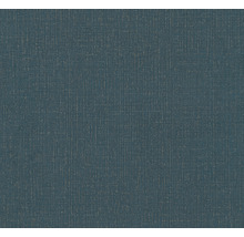 Blauw behang met textielstructuur