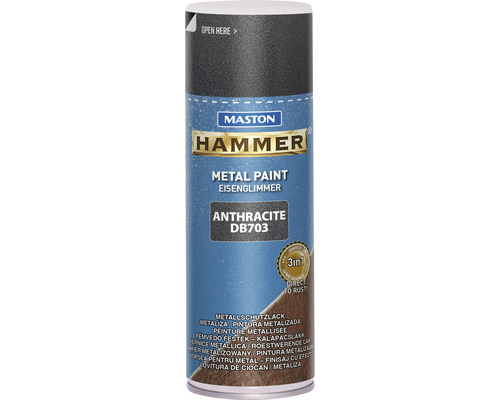MASTON Spuitlak metaal hamerslag antraciet 400 ml Maston Hammer metaallak ijzerglimmer antraciet DB703