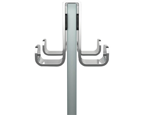 Handdoekhouder met vier armen van metaal en glaselement