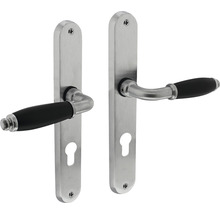 INTERSTEEL Deurkruk paar Courgette op schild met profielcilindergat PC72 chroom mat