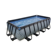 EXIT Stone zwembad met filterpomp - grijs 400 x 200 x 100 cm