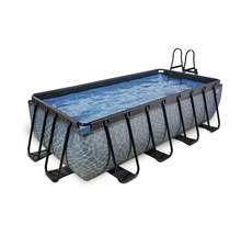 EXIT Stone zwembad met filterpomp - grijs 400 x 200 x 100 cm