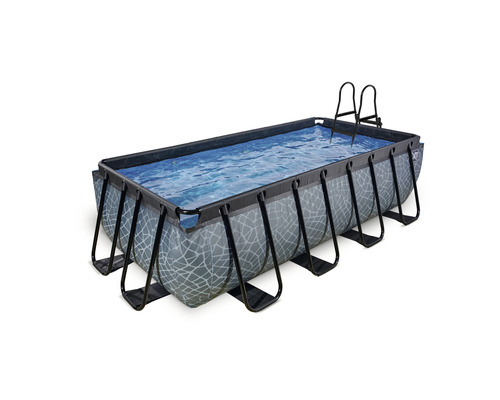 EXIT Stone zwembad met filterpomp - grijs 400 x 200 x 100 cm