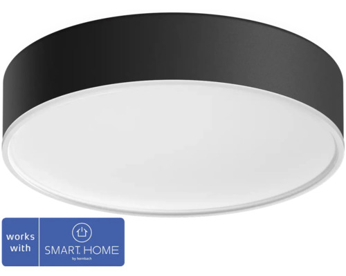 PHILIPS Hue White Ambiance LED plafonniere Enrave Ø 26 cm zwart Ronde LED plafondlamp met Smart Home compatibiliteit