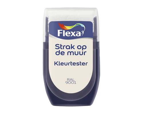 FLEXA Strak op de muur muurverf kleurtester crèmewit RAL 9001 30 ml