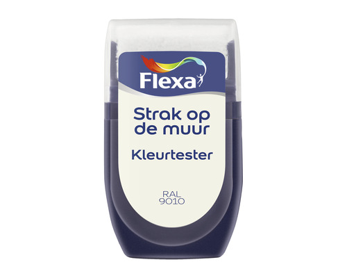 FLEXA Strak op de muur muurverf kleurtester gebroken wit RAL 9010 30 ml