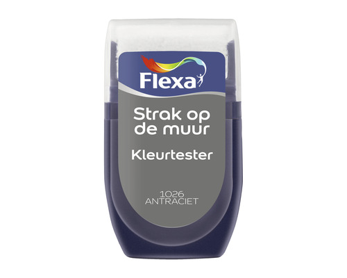 FLEXA Strak op de muur muurverf kleurtester antracietgrijs 30 ml