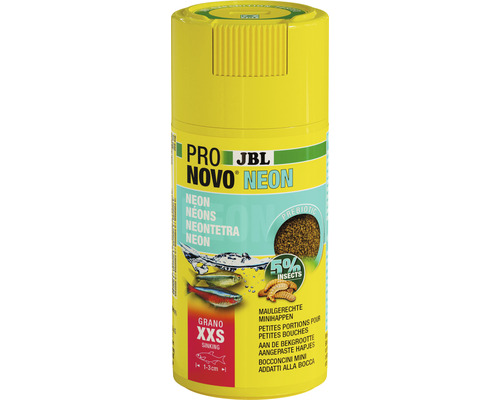 JBL ProNova Neon Visvoer granulaat XXS click 100 ml JBL Pro Novo Neon Visvoer blik