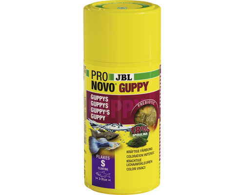 JBL ProNova Guppy Visvoer vlokken S 100 ml JBL Pro Novo Guppy vlokkenvoer voor siervissen