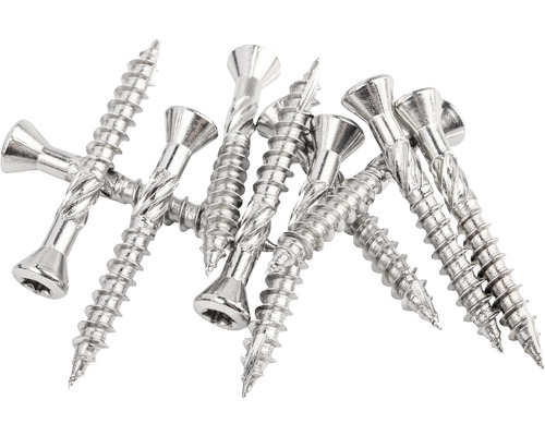 Terrasschroef 5x40 mm Torx RVS A2, 100 stuks Zilverkleurige schroeven met verzonken kop