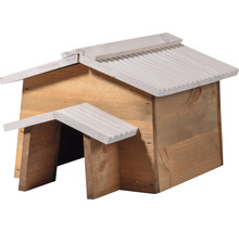 Houten huisje voor wilde bijen met dak